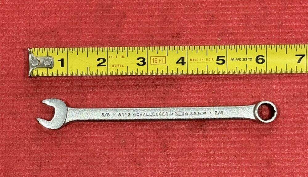 Vintage Challenger by PROTO 6112, SAE 3/8" Combination Wrench 12PT Made in USA
